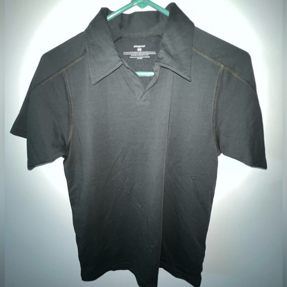 Patagonia Men's Stretch Polo Shirt SMALL Grey Short Sleeve UPF Sun Protection - Picture 4 of 5
